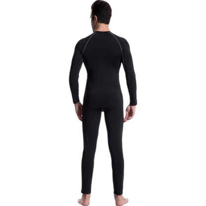 Anna-Kaci Active Men's Long Sleeve Compression Training Shirt with Crew Neck and Contrast Stitching Detail