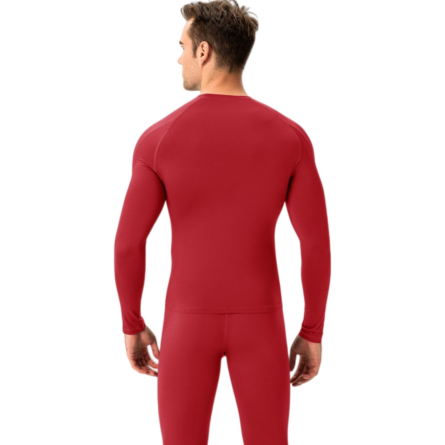 Anna-Kaci Active Men's Long Sleeve Compression Training Shirt with Crew Neck and Contrast Stitching Detail