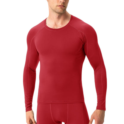 Anna-Kaci Active Men's Long Sleeve Compression Training Shirt with Crew Neck and Contrast Stitching Detail