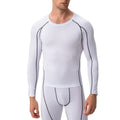 Anna-Kaci Active Men's Long Sleeve Compression Training Shirt with Crew Neck and Contrast Stitching Detail