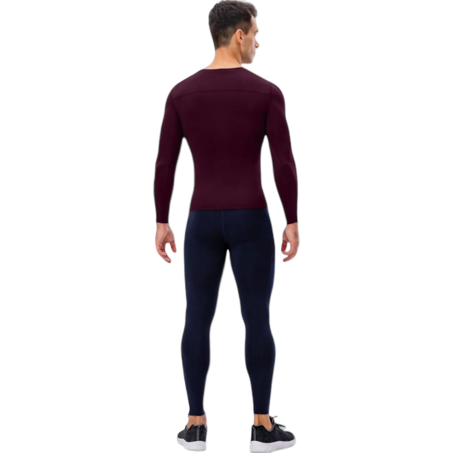 Anna-Kaci Active Men's Long Sleeve Compression Shirt with Crew Neck and Moisture-Wicking Stretch Fabric