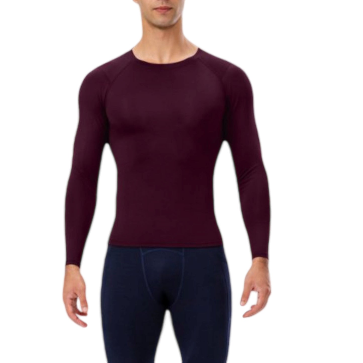 Anna-Kaci Active Men's Long Sleeve Compression Shirt with Crew Neck and Moisture-Wicking Stretch Fabric