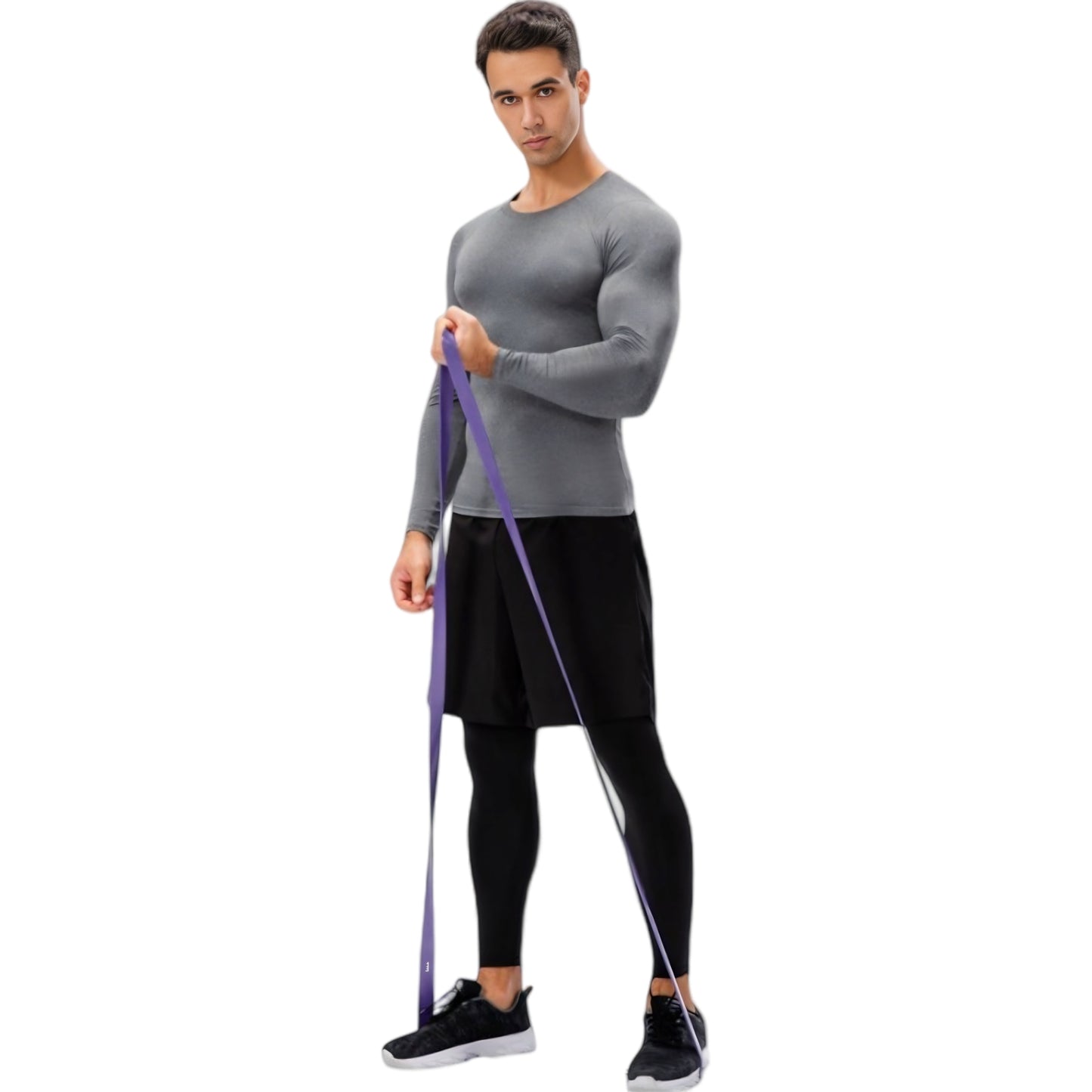 Anna-Kaci Active Men's Long Sleeve Compression Shirt with Crew Neck and Moisture-Wicking Stretch Fabric