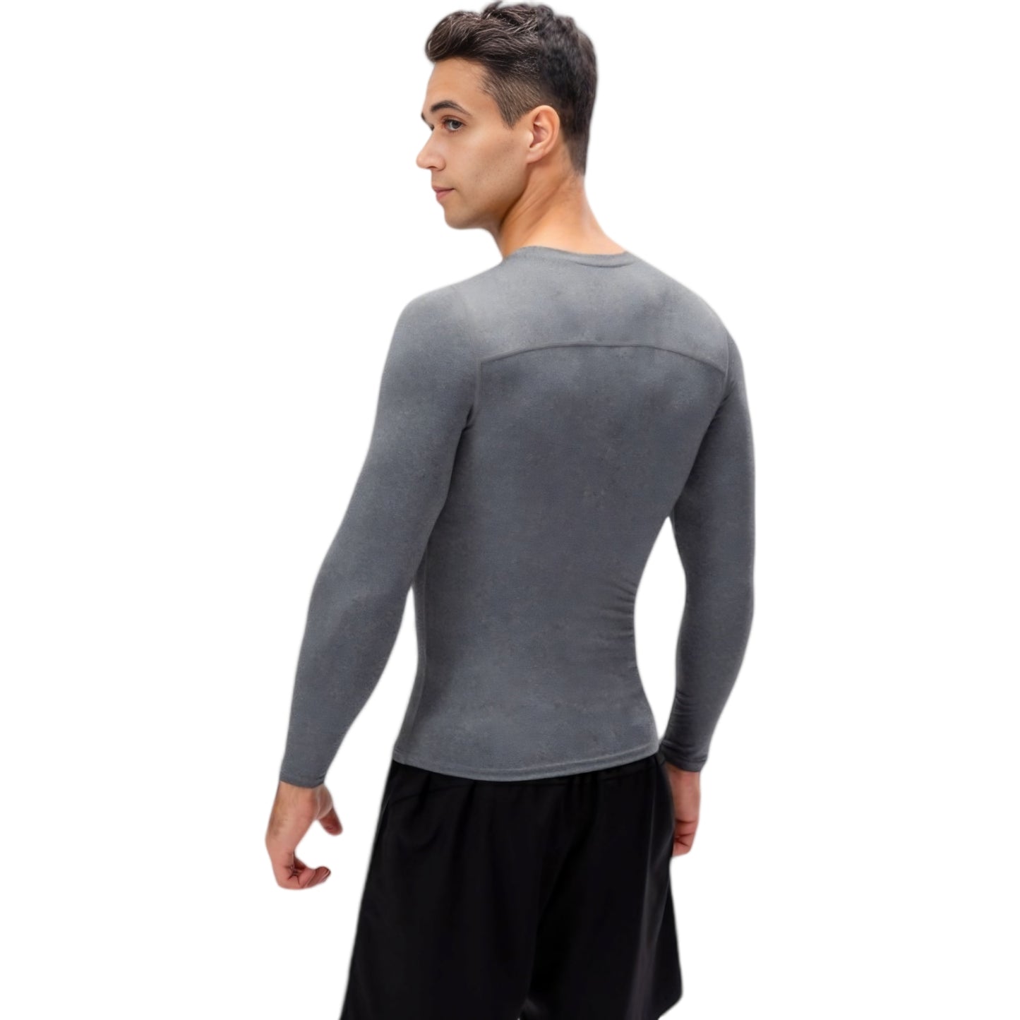 Anna-Kaci Active Men's Long Sleeve Compression Shirt with Crew Neck and Moisture-Wicking Stretch Fabric