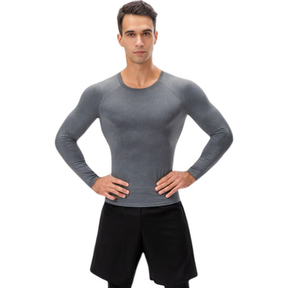 Anna-Kaci Active Men's Long Sleeve Compression Shirt with Crew Neck and Moisture-Wicking Stretch Fabric
