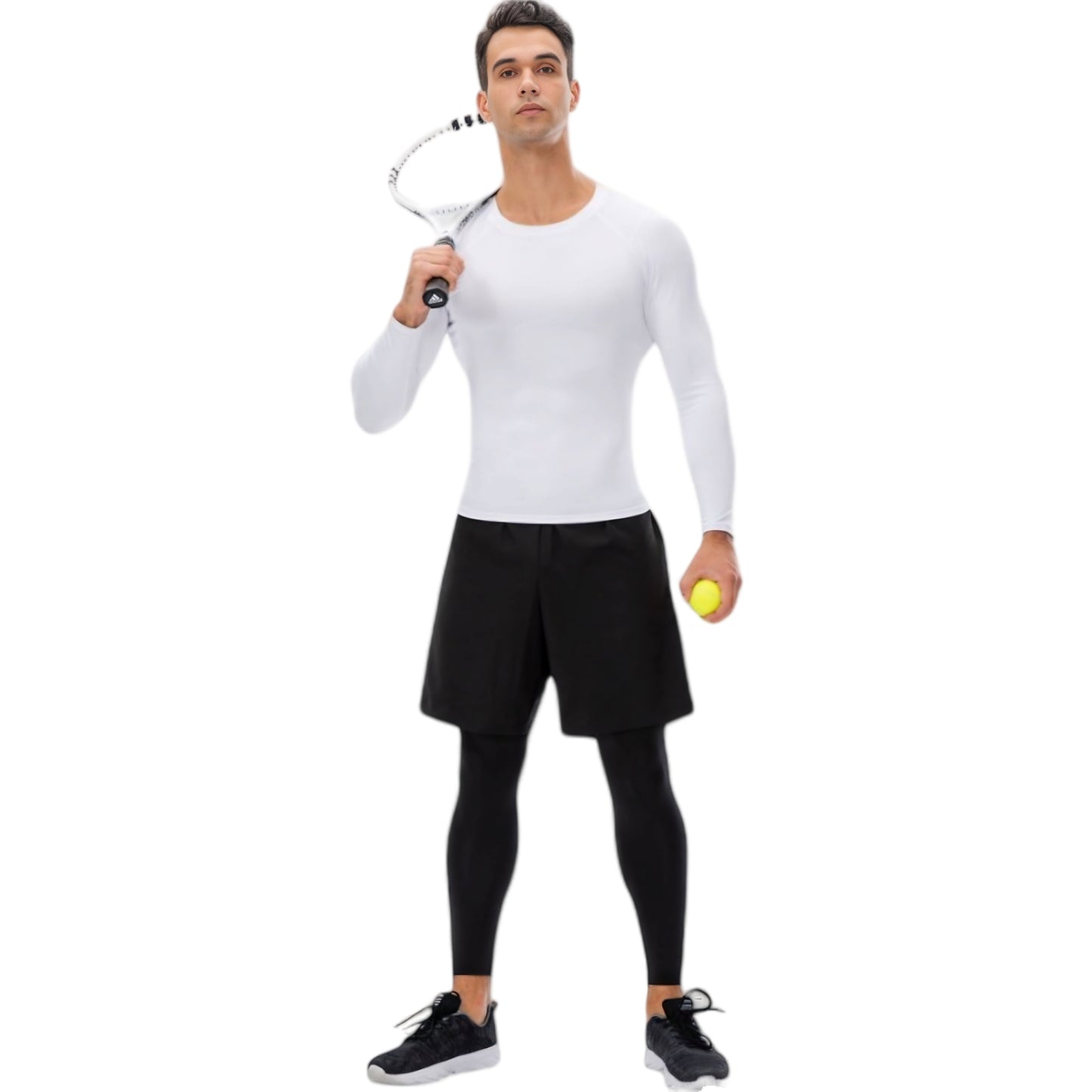 Anna-Kaci Active Men's Long Sleeve Compression Shirt with Crew Neck and Moisture-Wicking Stretch Fabric