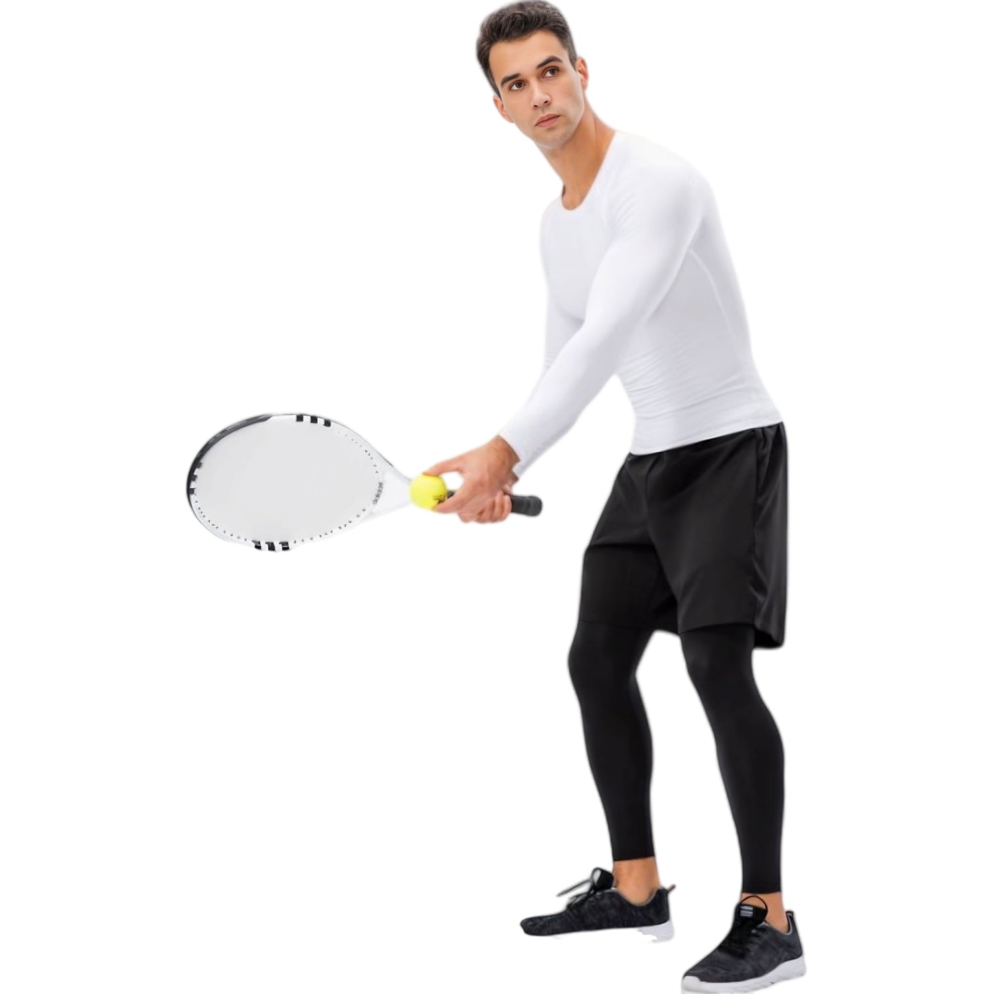 Anna-Kaci Active Men's Long Sleeve Compression Shirt with Crew Neck and Moisture-Wicking Stretch Fabric
