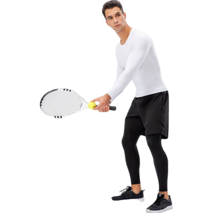 Anna-Kaci Active Men's Long Sleeve Compression Shirt with Crew Neck and Moisture-Wicking Stretch Fabric
