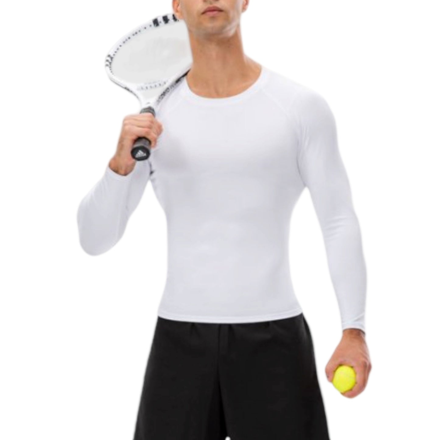 Anna-Kaci Active Men's Long Sleeve Compression Shirt with Crew Neck and Moisture-Wicking Stretch Fabric