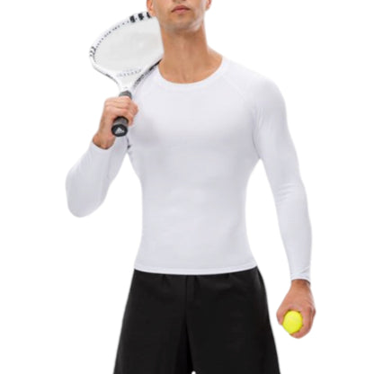 Anna-Kaci Active Men's Long Sleeve Compression Shirt with Crew Neck and Moisture-Wicking Stretch Fabric