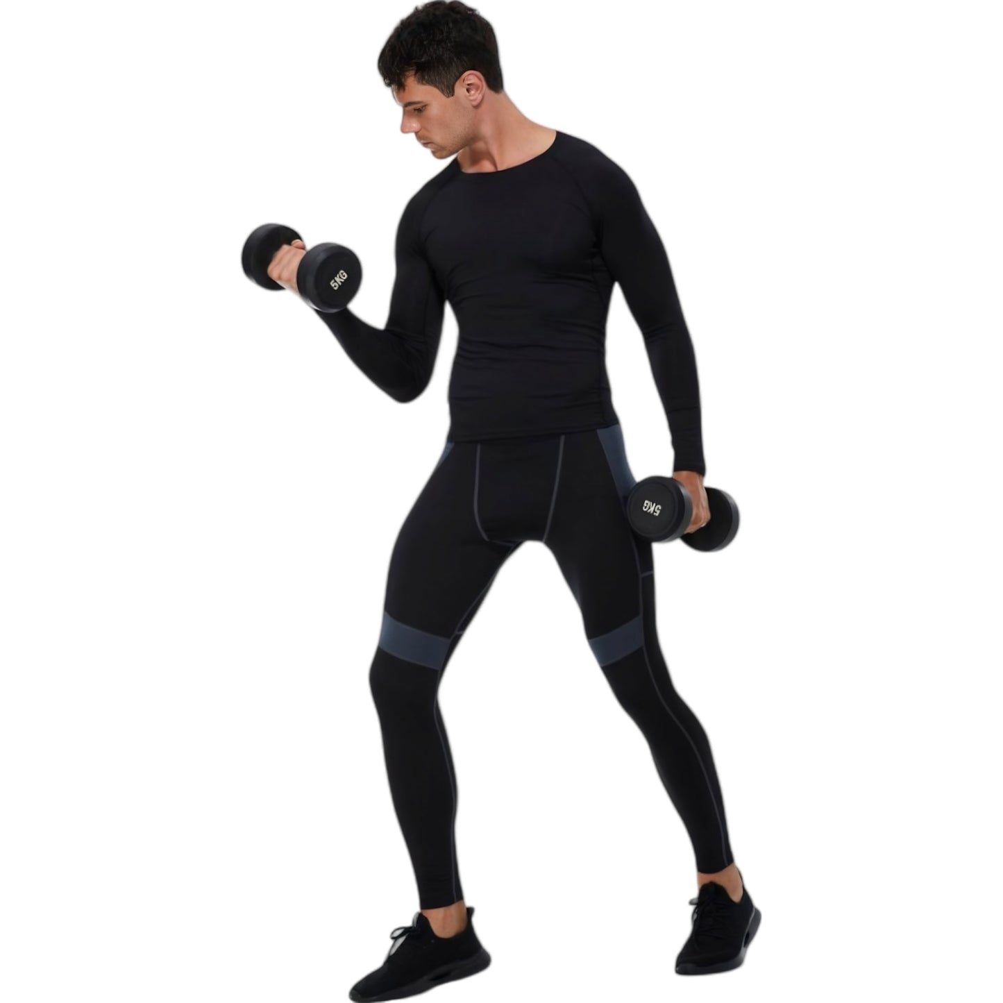 Anna-Kaci Active Men's Long Sleeve Athletic Compression Shirt with Crew Neckline and Stretch Fit Performance Fabric