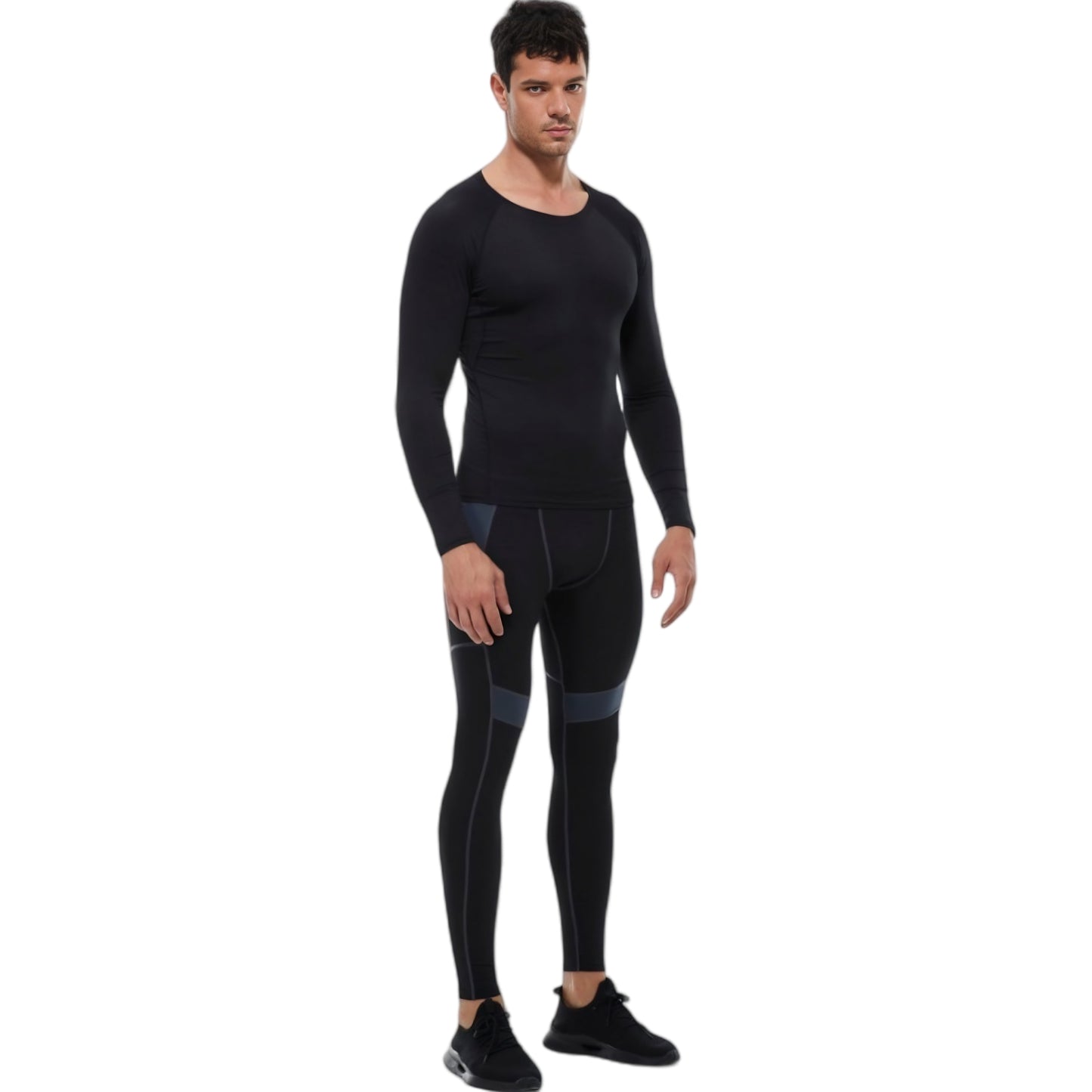 Anna-Kaci Active Men's Long Sleeve Athletic Compression Shirt with Crew Neckline and Stretch Fit Performance Fabric