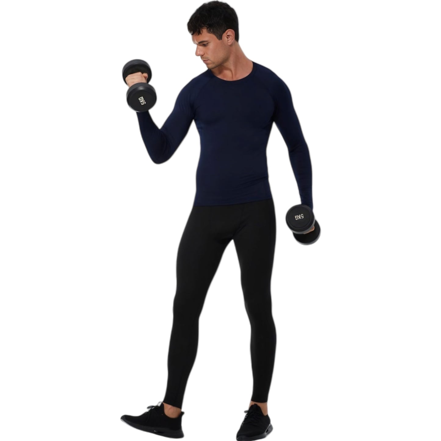 Anna-Kaci Active Men's Long Sleeve Athletic Compression Shirt with Crew Neckline and Stretch Fit Performance Fabric
