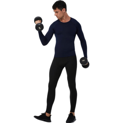 Anna-Kaci Active Men's Long Sleeve Athletic Compression Shirt with Crew Neckline and Stretch Fit Performance Fabric