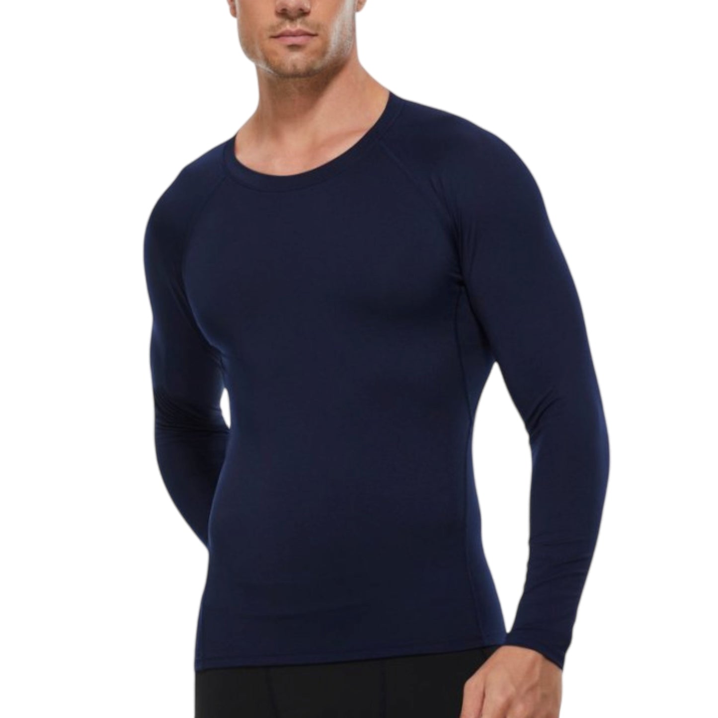 Anna-Kaci Active Men's Long Sleeve Athletic Compression Shirt with Crew Neckline and Stretch Fit Performance Fabric