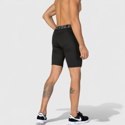 Anna-Kaci Active Men's Compression Fit Performance Shorts with Wide Waistband and Moisture-Wicking Stretch Fabric