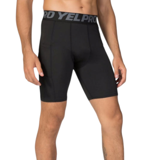 Anna-Kaci Active Men's Compression Fit Performance Shorts with Wide Waistband and Moisture-Wicking Stretch Fabric