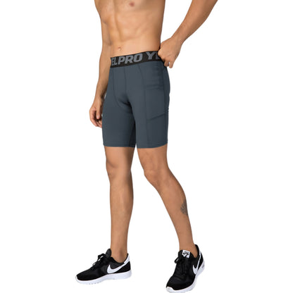Anna-Kaci Active Men's Compression Fit Performance Shorts with Wide Waistband and Moisture-Wicking Stretch Fabric