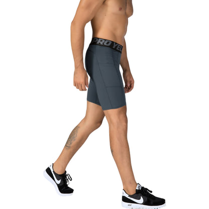 Anna-Kaci Active Men's Compression Fit Performance Shorts with Wide Waistband and Moisture-Wicking Stretch Fabric