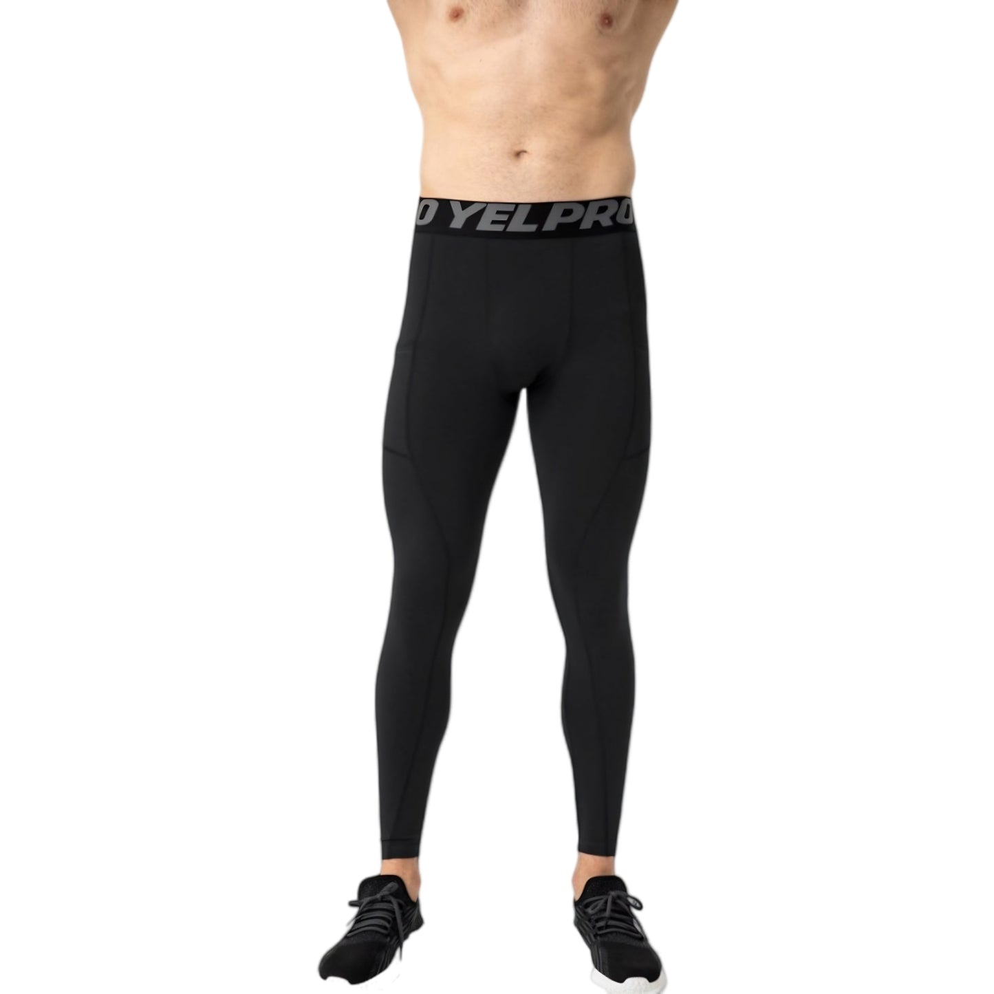 Anna-Kaci Active Men's Full Length Compression Leggings with Wide Waistband and Moisture-Wicking Stretch Fabric