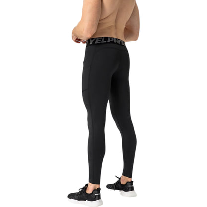 Anna-Kaci Active Men's Full Length Compression Leggings with Wide Waistband and Moisture-Wicking Stretch Fabric