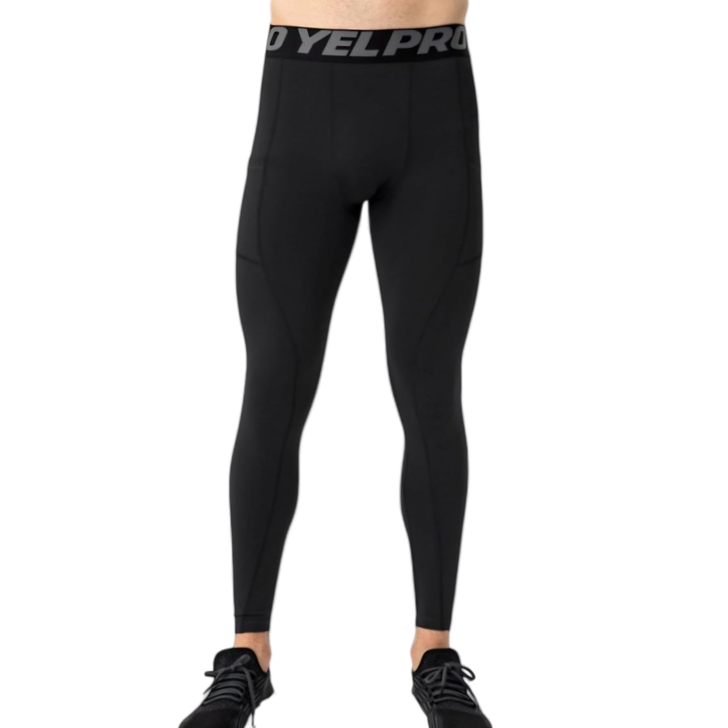 Anna-Kaci Active Men's Full Length Compression Leggings with Wide Waistband and Moisture-Wicking Stretch Fabric