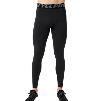 Anna-Kaci Active Men's Full Length Compression Leggings with Wide Waistband and Moisture-Wicking Stretch Fabric