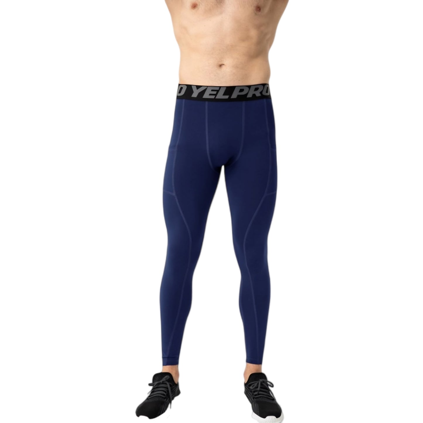 Anna-Kaci Active Men's Full Length Compression Leggings with Wide Waistband and Moisture-Wicking Stretch Fabric