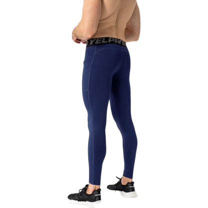 Anna-Kaci Active Men's Full Length Compression Leggings with Wide Waistband and Moisture-Wicking Stretch Fabric