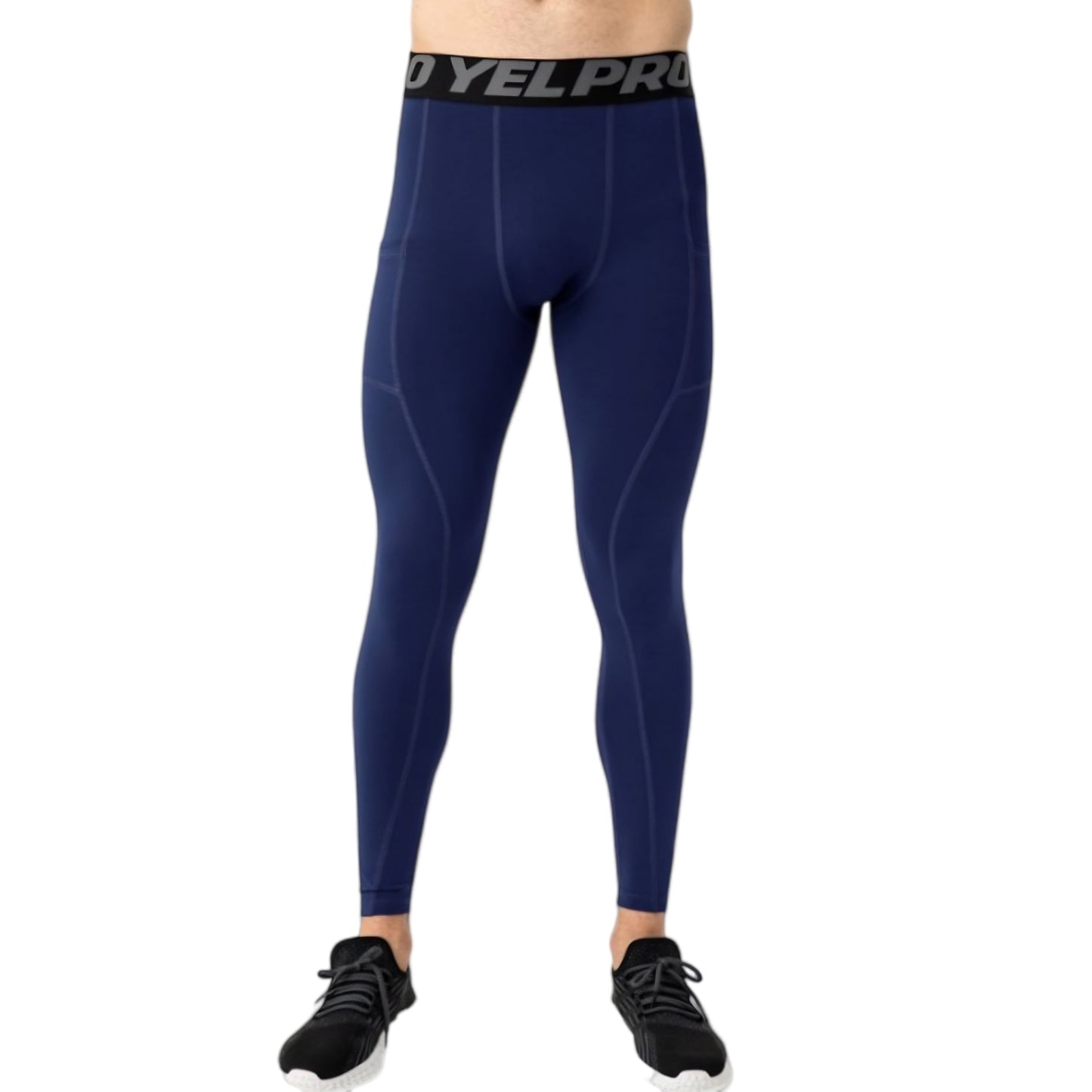 Anna-Kaci Active Men's Full Length Compression Leggings with Wide Waistband and Moisture-Wicking Stretch Fabric