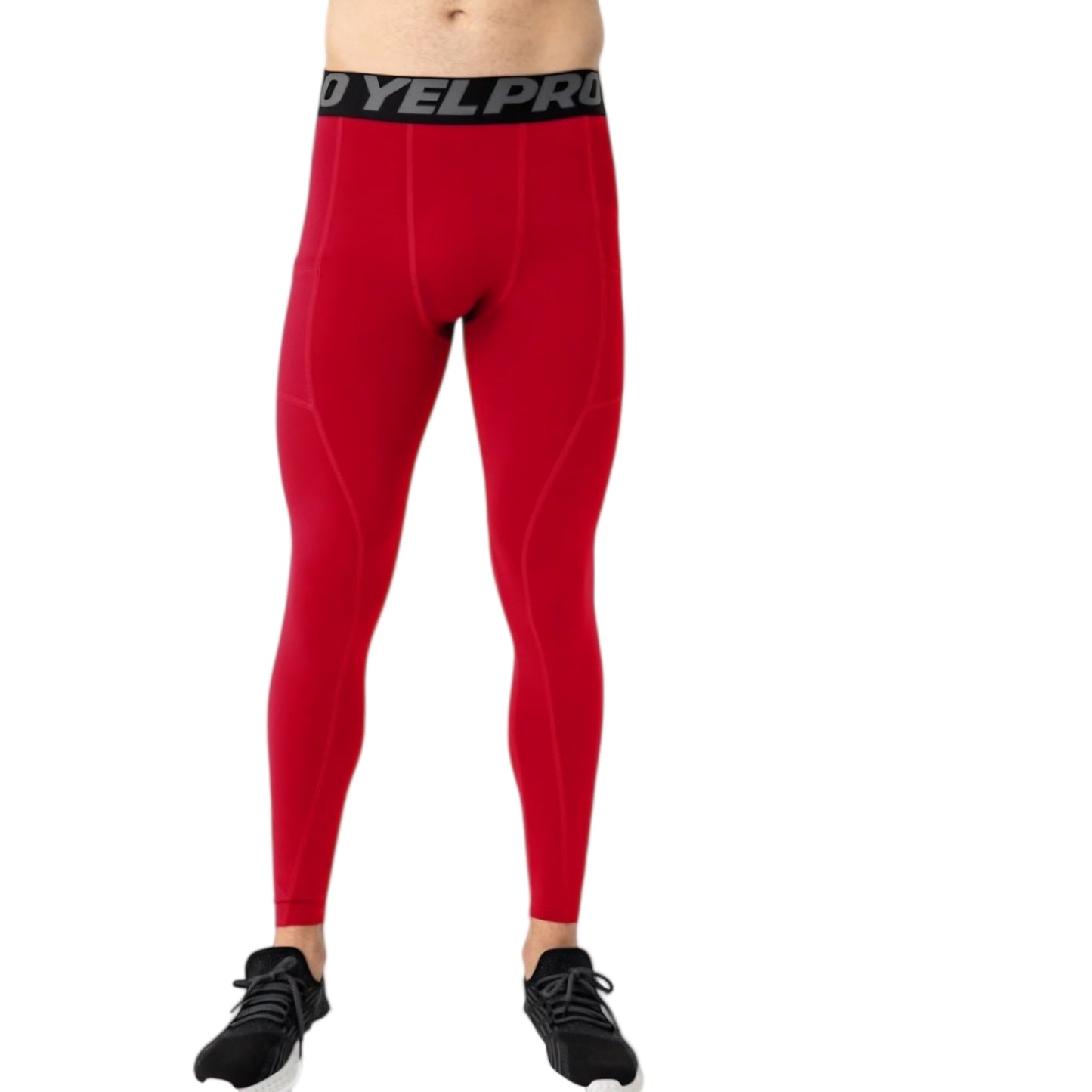 Anna-Kaci Active Men's Full Length Compression Leggings with Wide Waistband and Moisture-Wicking Stretch Fabric