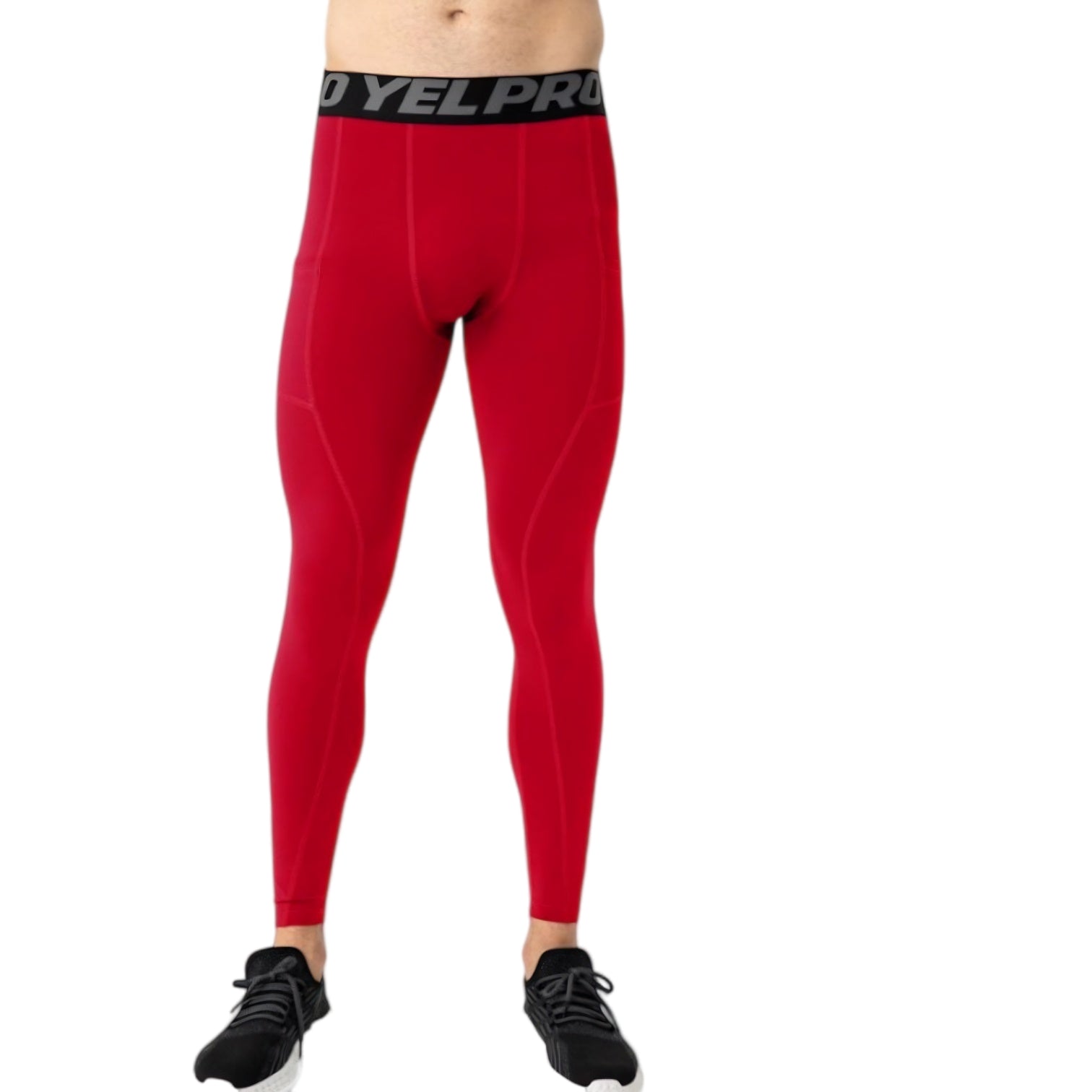 Anna-Kaci Active Men's Full Length Compression Leggings with Wide Waistband and Moisture-Wicking Stretch Fabric