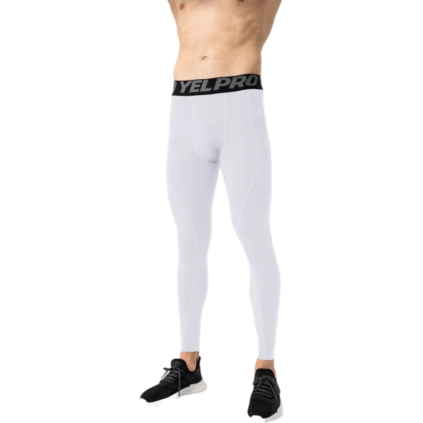 Anna-Kaci Active Men's Full Length Compression Leggings with Wide Waistband and Moisture-Wicking Stretch Fabric