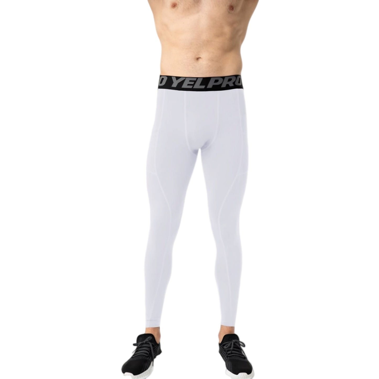 Anna-Kaci Active Men's Full Length Compression Leggings with Wide Waistband and Moisture-Wicking Stretch Fabric