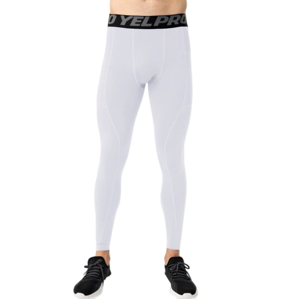 Anna-Kaci Active Men's Full Length Compression Leggings with Wide Waistband and Moisture-Wicking Stretch Fabric