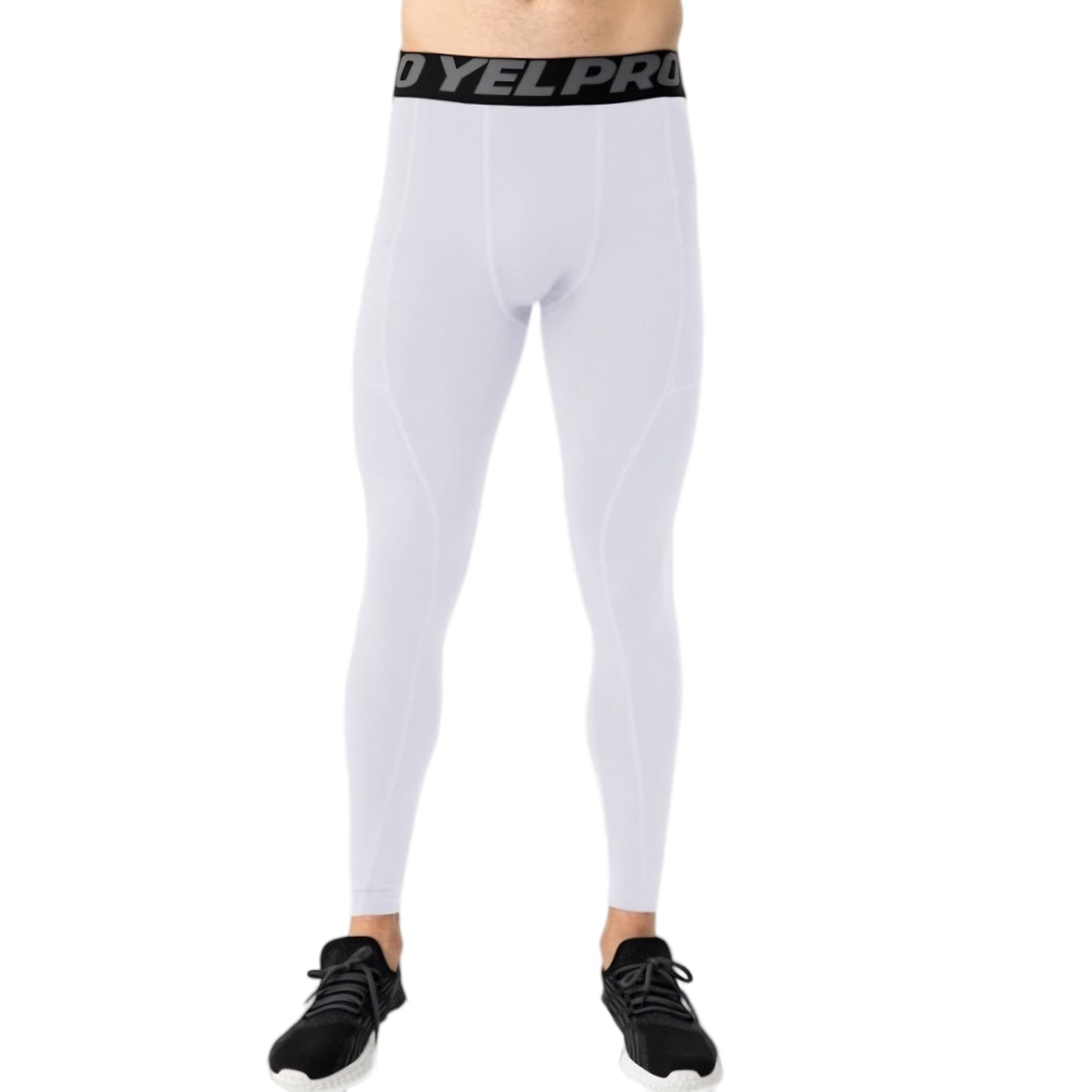 Anna-Kaci Active Men's Full Length Compression Leggings with Wide Waistband and Moisture-Wicking Stretch Fabric