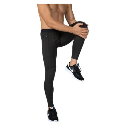 Anna-Kaci Active Men's Full Length Active Compression Leggings with Supportive Panel Stitching and Wide Waistband