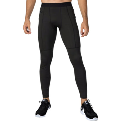 Anna-Kaci Active Men's Full Length Active Compression Leggings with Supportive Panel Stitching and Wide Waistband