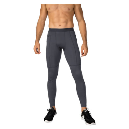 Anna-Kaci Active Men's Full Length Active Compression Leggings with Supportive Panel Stitching and Wide Waistband