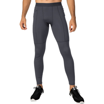 Anna-Kaci Active Men's Full Length Active Compression Leggings with Supportive Panel Stitching and Wide Waistband