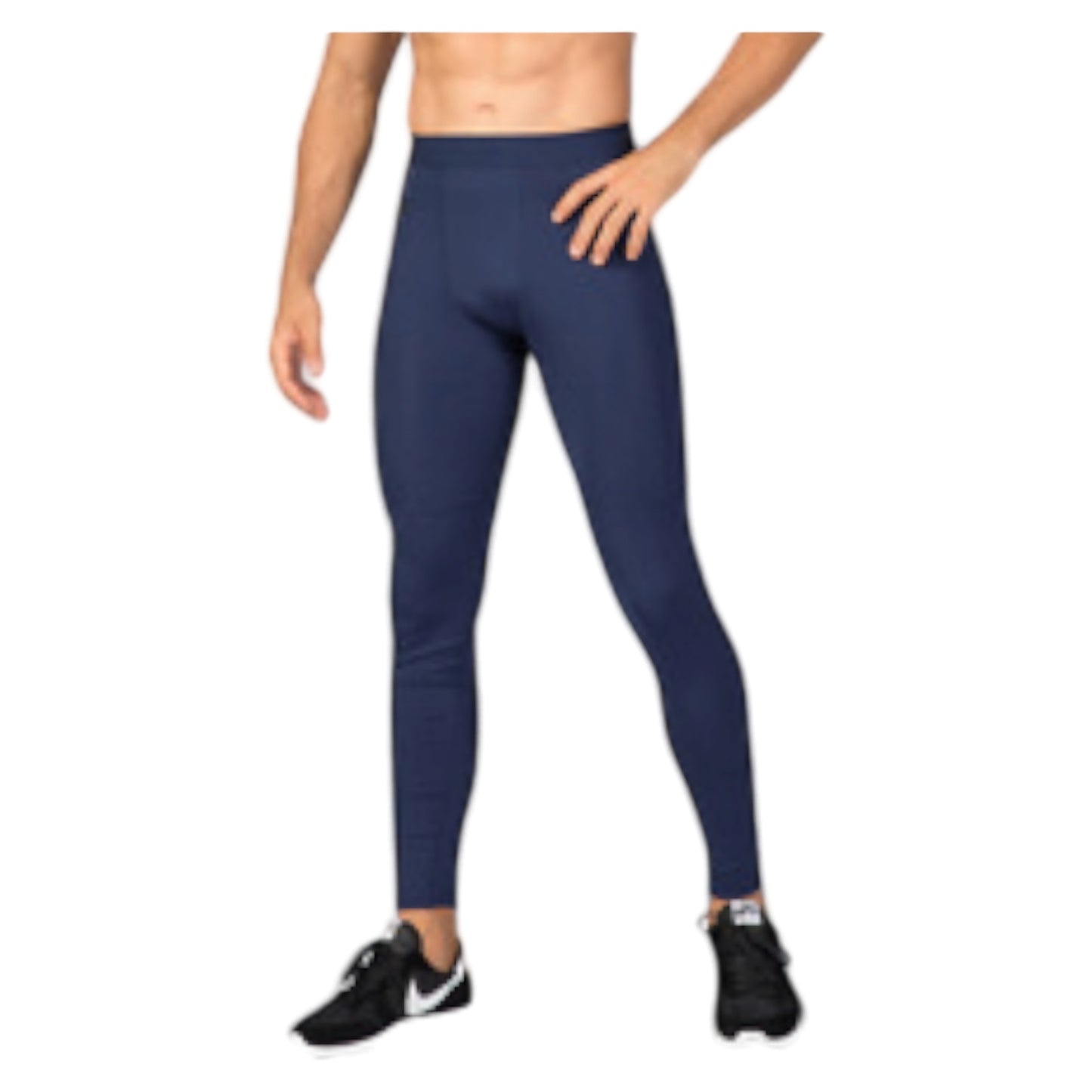 Anna-Kaci Active Men's Full Length Active Compression Leggings with Supportive Panel Stitching and Wide Waistband