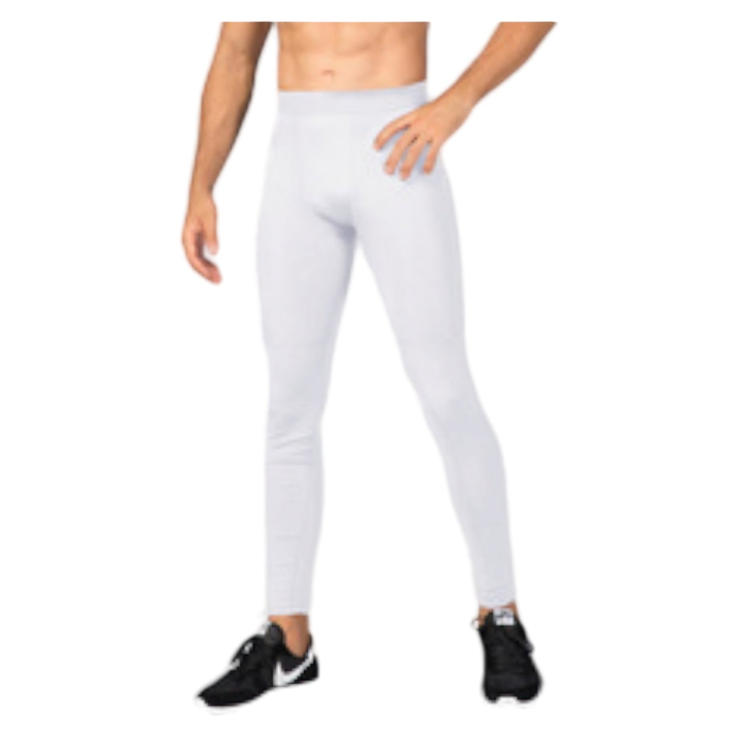 Anna-Kaci Active Men's Full Length Active Compression Leggings with Supportive Panel Stitching and Wide Waistband