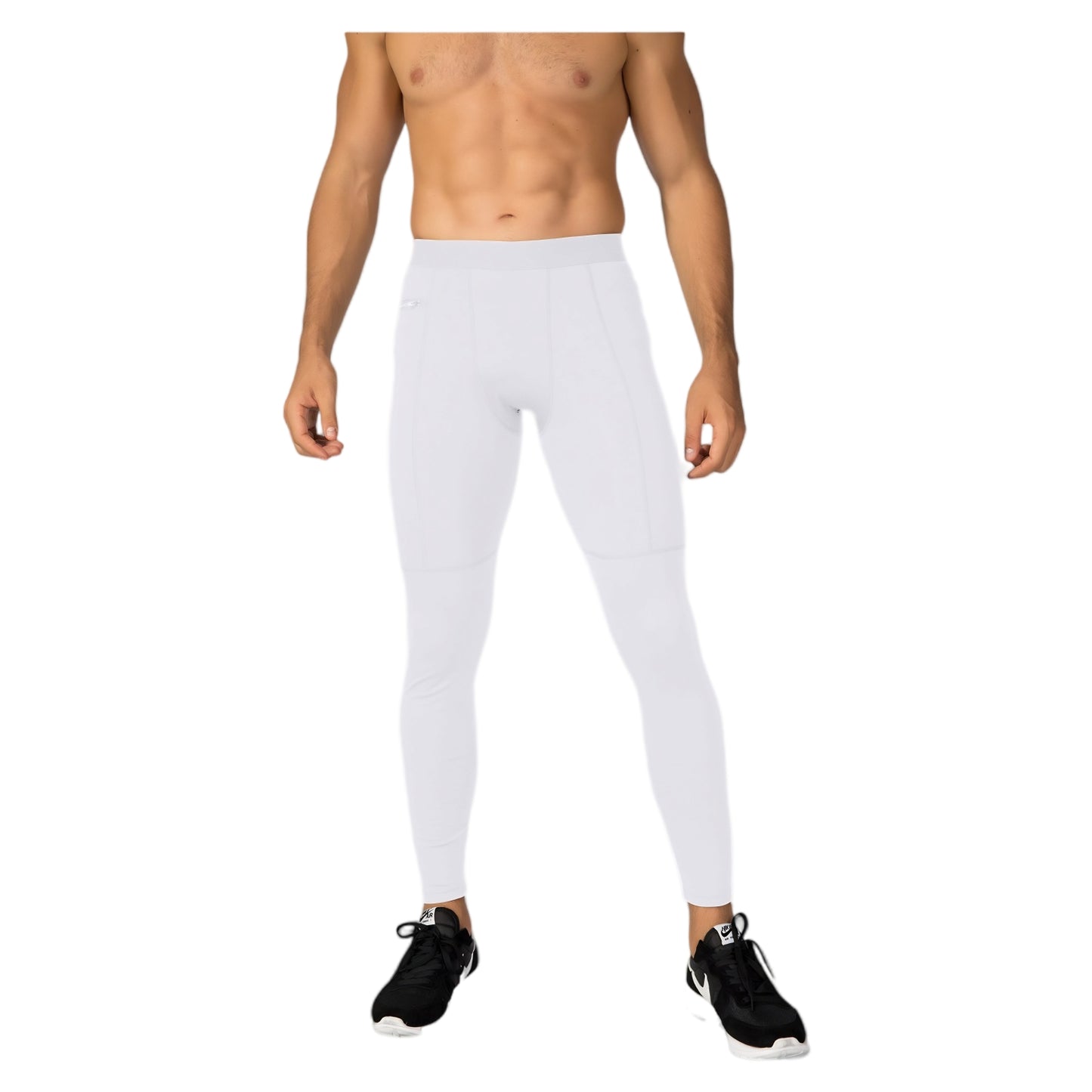Anna-Kaci Active Men's Full Length Active Compression Leggings with Supportive Panel Stitching and Wide Waistband