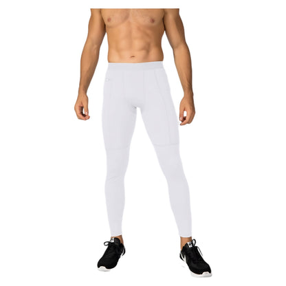 Anna-Kaci Active Men's Full Length Active Compression Leggings with Supportive Panel Stitching and Wide Waistband