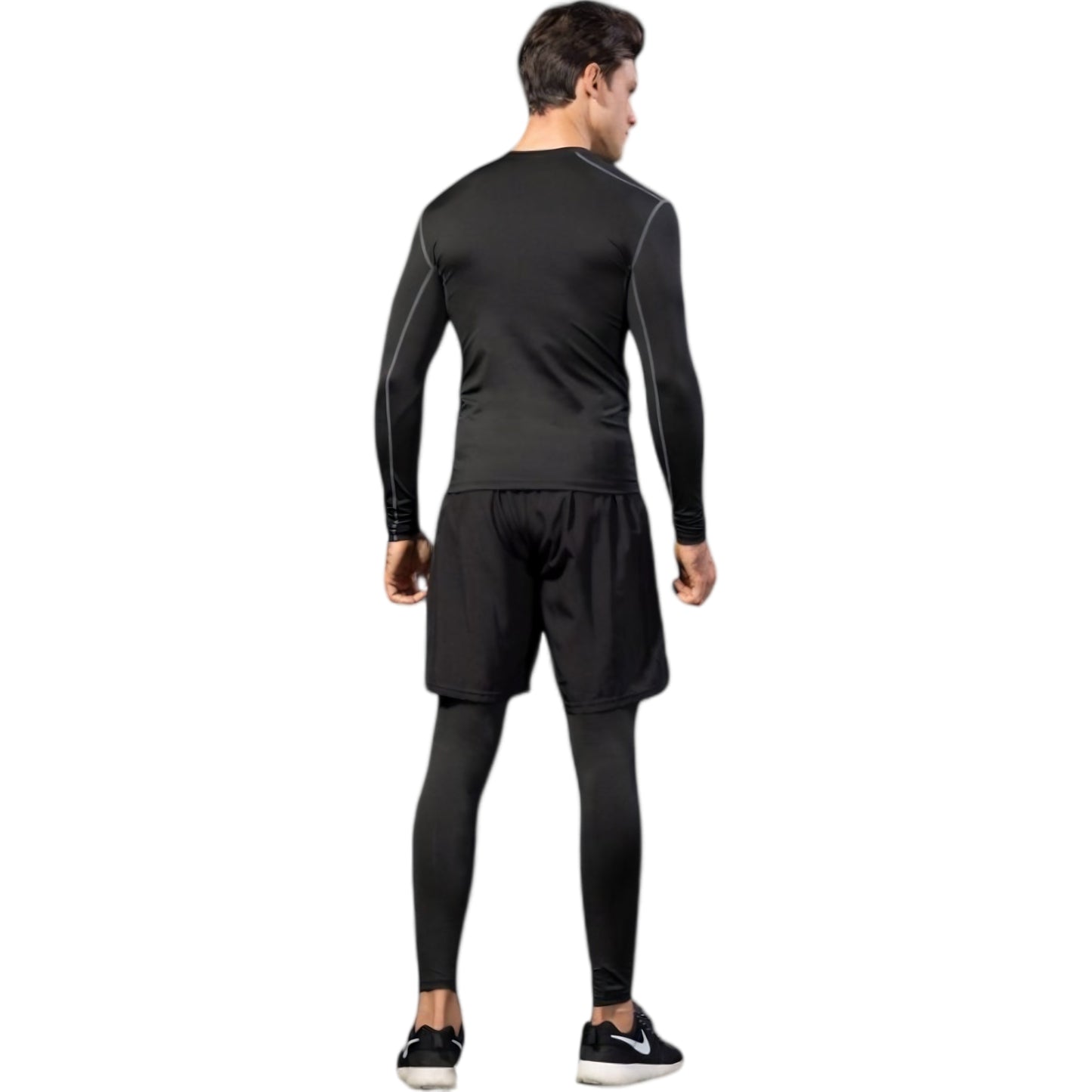 Anna-Kaci Active Men's 2-in-1 Athletic Training Shorts with Built-In Compression Leggings and Elastic Waistband