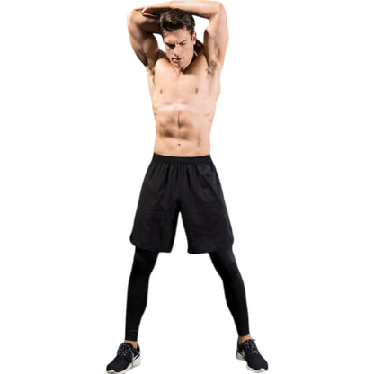 Anna-Kaci Active Men's 2-in-1 Athletic Training Shorts with Built-In Compression Leggings and Elastic Waistband