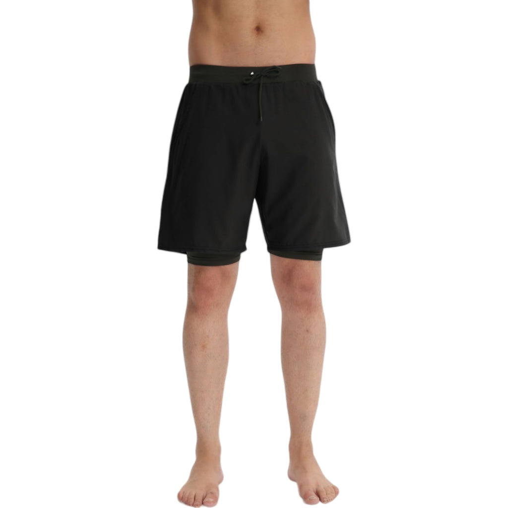 Anna-Kaci Mens 2-in-1 Performance Training Shorts with Inner Liner and Adjustable Drawstring Waist