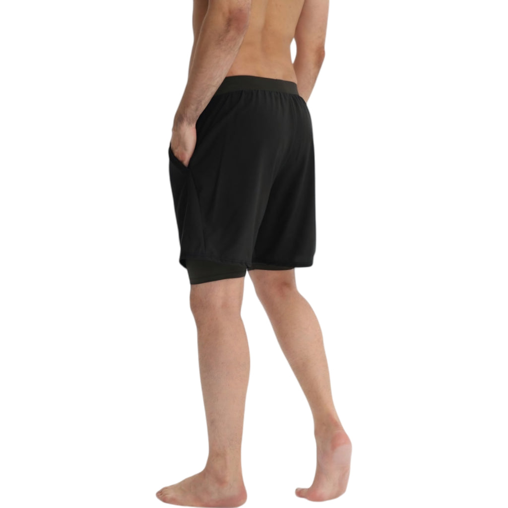 Anna-Kaci Mens 2-in-1 Performance Training Shorts with Inner Liner and Adjustable Drawstring Waist