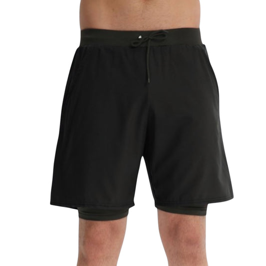 Anna-Kaci Active Men's 2-in-1 Performance Training Shorts with Inner Compression Liner and Adjustable Drawstring Waist