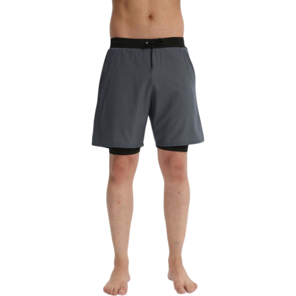 Anna-Kaci Mens 2-in-1 Performance Training Shorts with Inner Liner and Adjustable Drawstring Waist